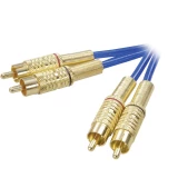 SpeaKa Professional činč priključni kabel [2x činč utikač - 2x činč-utikač] 2.50 m plavi pozlaćeni kontakt
