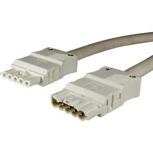 Adels-Contact 92875530 mrežni priključni kabel mrežni adapter - mrežni konektor Ukupan broj polova: 4 + PE bijela 3.00 m 15 St. slika