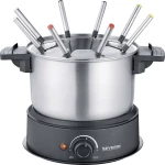 Severin 2470 fondi 1500 W 8 vilica za fondue plemeniti čelik (brušeni), crna