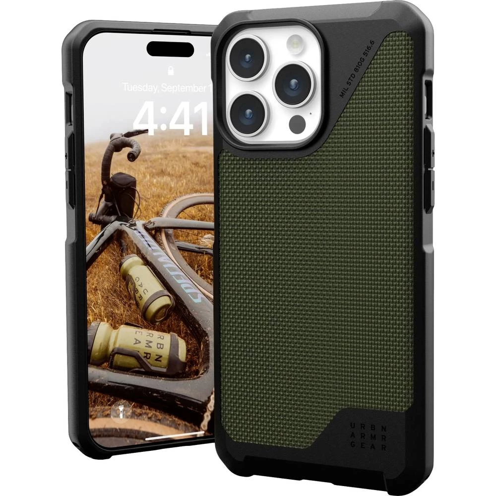 Urban Armor Gear Metropolis LT MagSafe stražnji poklopac za mobilni telefon Apple iPhone 15 Pro Max kevlar®, maslinasta slika