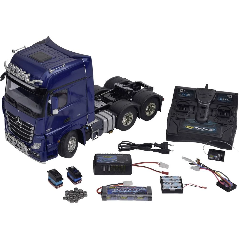 Tamiya 330056354 Mercedes Benz Actros 3363 Pearlblau 1:14 Električni RC model kamiona Uštedni komplet Predlakirani, Ekskluzivni slika