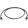 LAN (RJ45) Mreža Priključni kabel CAT 6A S/FTP 7.5 m Crna Vatrostalan, sa zaštitom za nosić, Dvostruko zaštićen, dvostruko zašti slika