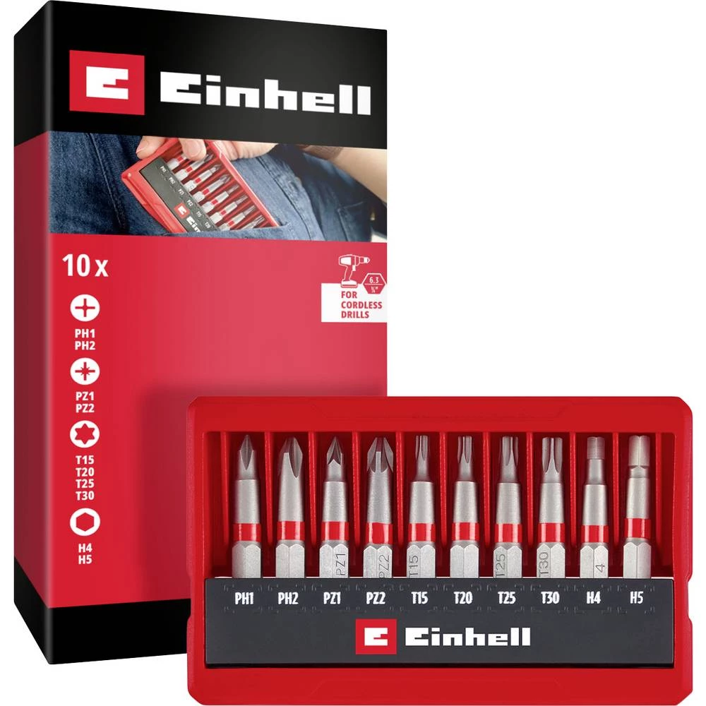 Einhell Bit Taschenbox 10tlg 118643 bit komplet PH, PZ, unutarnji šesterokutni, TX slika