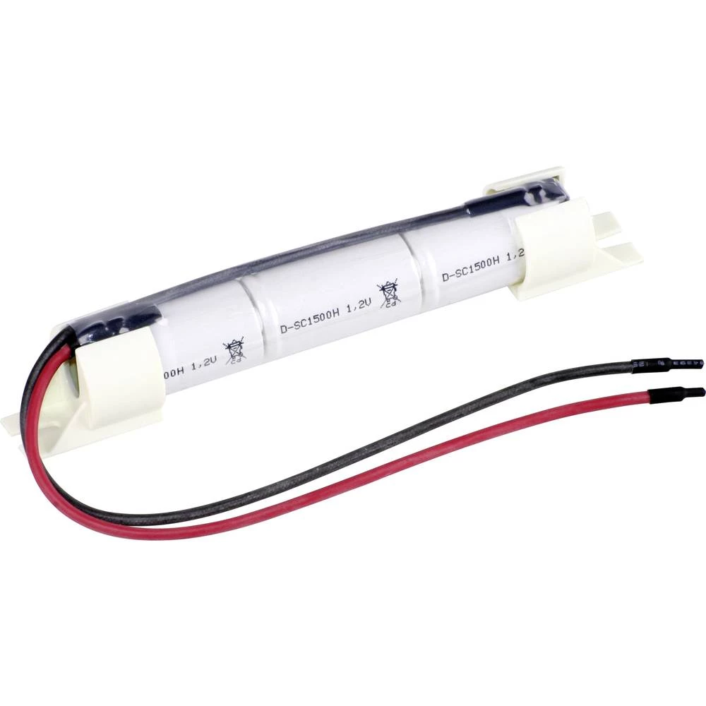 Aku-pack 3x Sub-C Pogodan za visoke temperature, Kabel, Flat-Top NiCd Mexcel Inline Halter L1x3 3.6 V 1500 mAh slika
