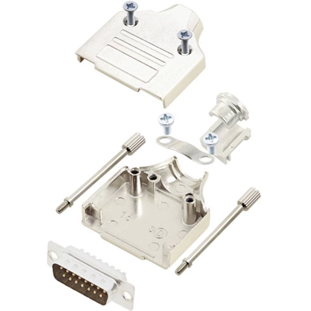Komplet D-SUB pinskih konektora 180 ° Broj polova: 15 Lemni kup TRU COMPONENTS TCMHDM15DMPK 1 ST slika