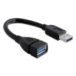 Delock USB kabel USB 3.0 USB-A utikač, USB-A utičnica 0.15 m crna 82776