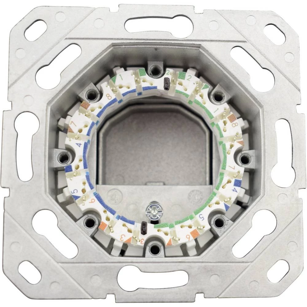 Mrežna utičnica Podžbukna Upotreba/utičnica sa središnjom pločom i okvirom KOMOS KDD 500 Bijela slika