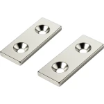 TRU COMPONENTS TC-12250648 trajni magnet pravokutni (D x Š x V) 40 x 15 x 3 mm  M4  Granična temperatura (maks.): 150 °