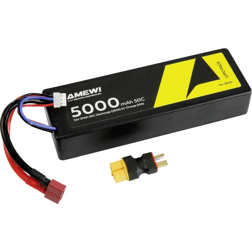 Amewi lipo akumulatorski paket za modele 7.4 V 5000 mAh Broj ćelija: 2 tvrdo kućište Deans slika