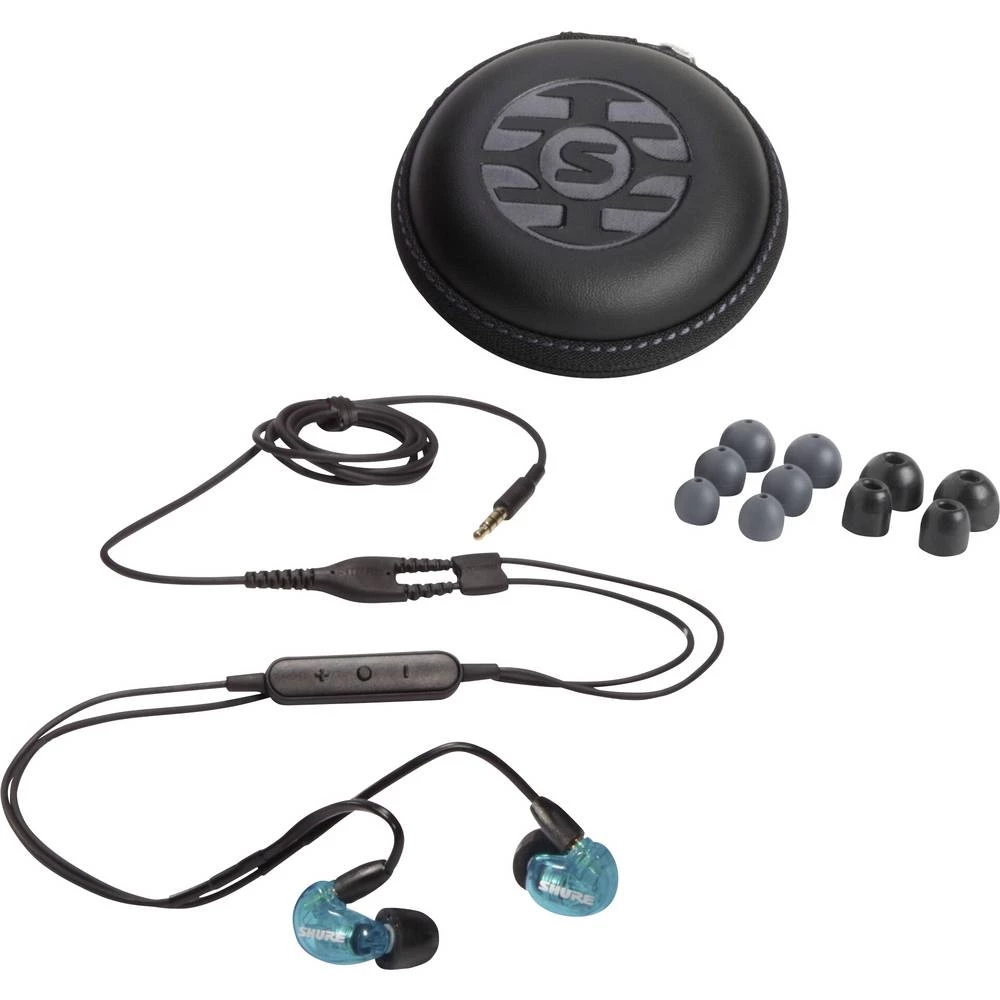 Shure AONIC 215 UNI in ear slušalice u ušima plava boja slika
