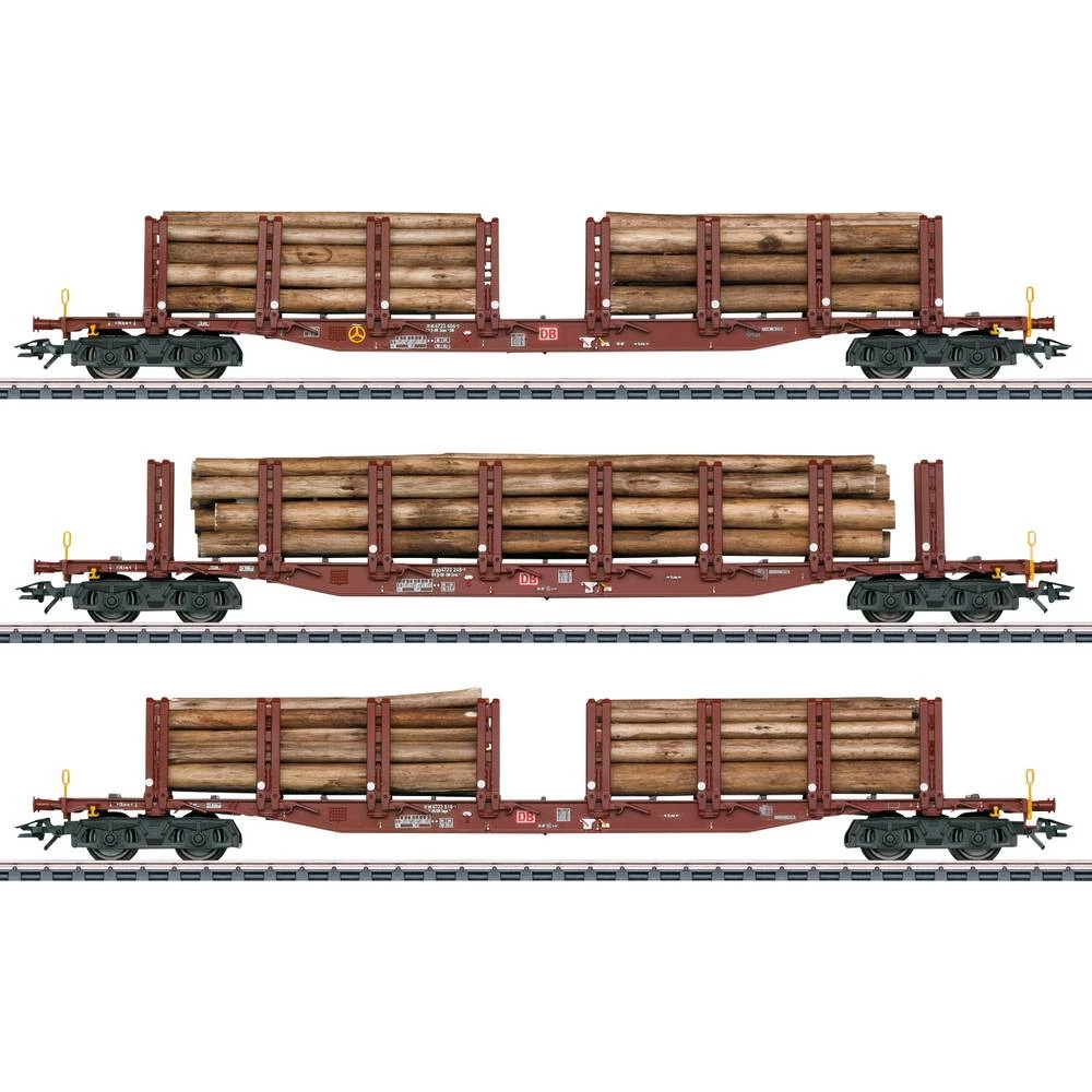 Märklin 047146 DB AG kolica za prijevoz drva, set od 3 slika