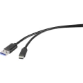 Renkforce USB kabel USB 3.2 gen. 1 (USB 3.0) USB-A utikač, USB-C™ utikač 3.00 m crna slika