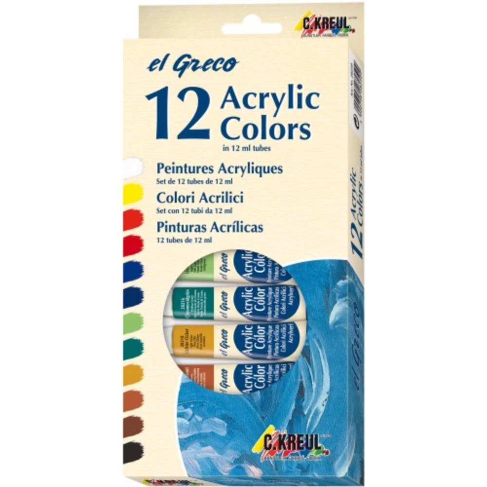 Vedes Hobby Line el Greco Acrylfarben 12 Tuben je 12 ml 28250 slika