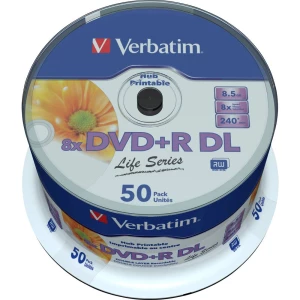 DVD+R DL prazan 8.5 GB Verbatim 97693 50 ST Vreteno Za tiskanje slika