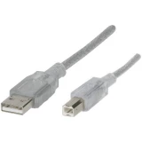 Renkforce USB kabel USB 2.0 USB-A utikač, USB-B utikač 1.80 m prozirna