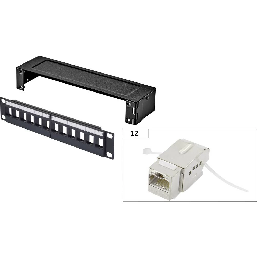 12 ulaza Mreža Patch box Renkforce KS10 CAT 6A 1 HE slika
