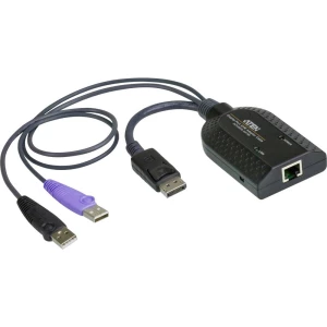 KVM Adapter [2x Muški konektor USB 2.0 tipa A, Muški konektor DisplayPort - 1x Ženski konektor RJ45] Crna ATEN slika
