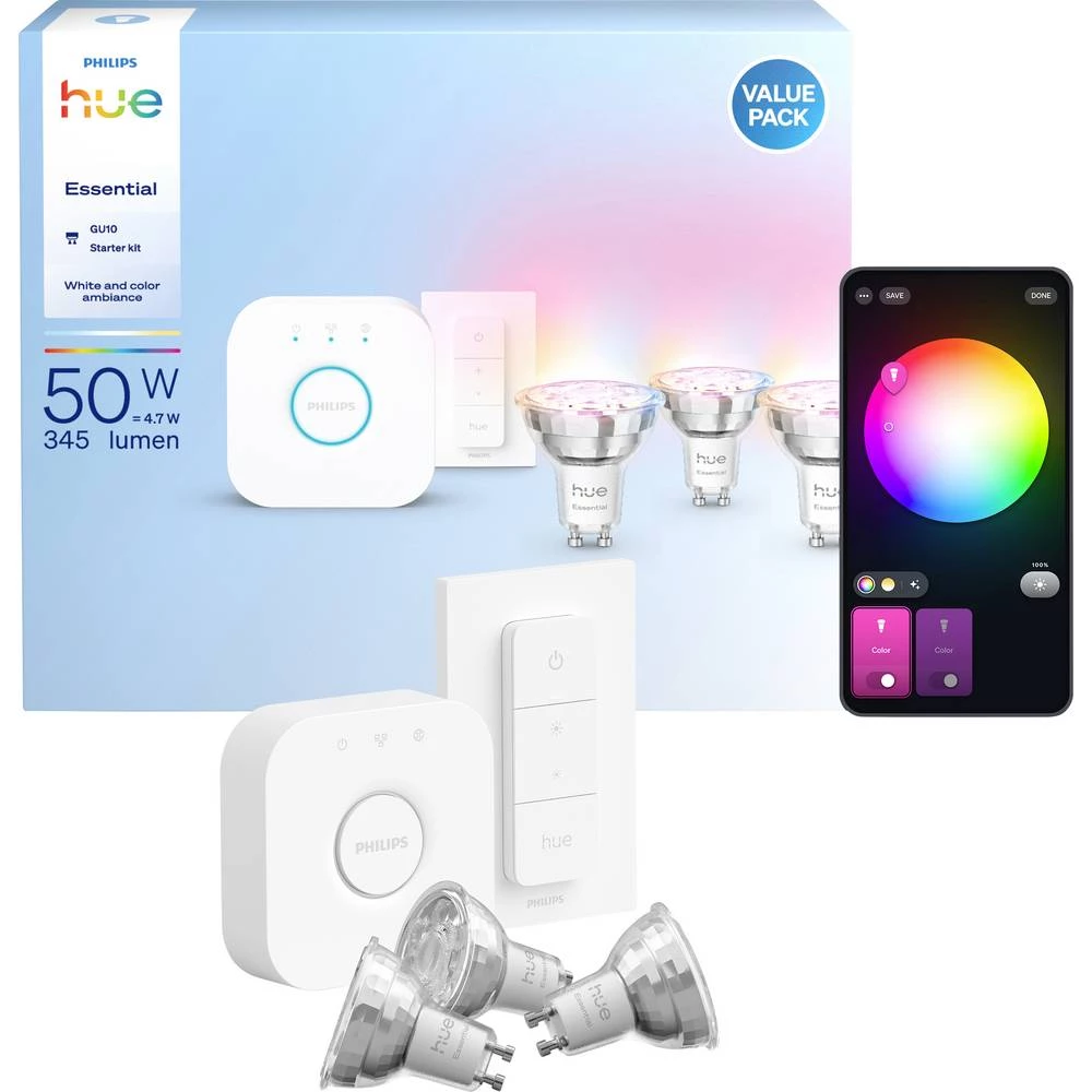 Philips LED žarulja, LED regulator svjelosti 929004235709 Energetska učinkovitost 2021: F (A - G) Hue Essential WACA slika