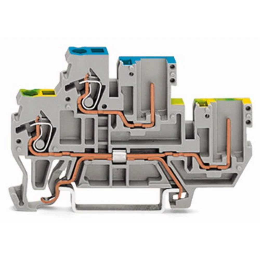 WAGO 870-127 dvokatna osnovna stezaljka 5 mm opruga Dostupnost: l siva 50 St. slika