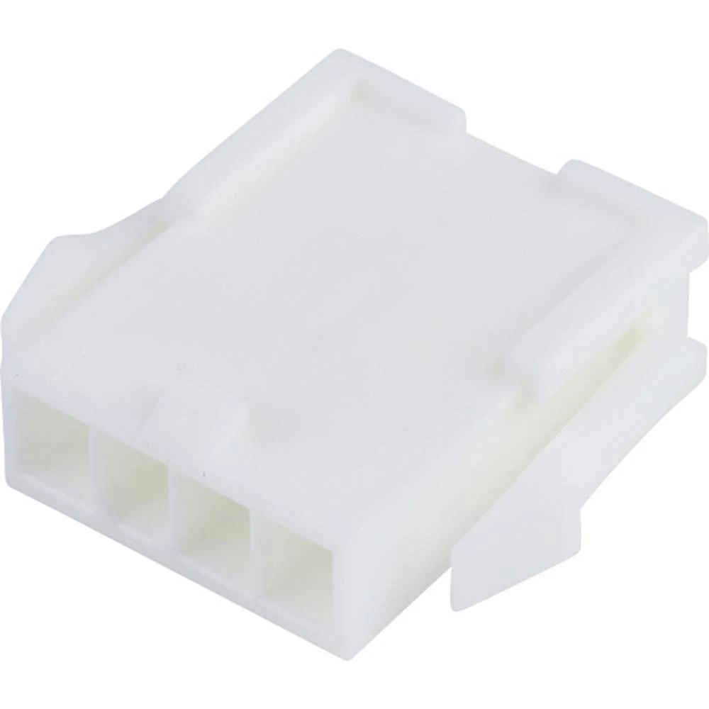 Molex 39014043 Mini-Fit Jr. Plug Housing, Single Row, 4 Circuits, UL 94V-0, with Panel Mounting Ears, Natural slika