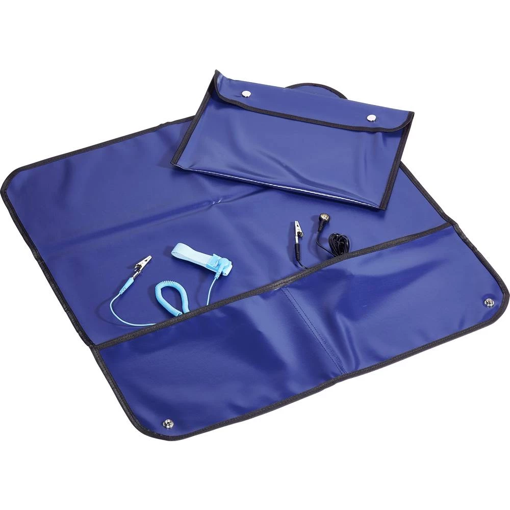 TRU COMPONENTS ESDM 600600RD ESD servisni komplet Tamnoplava (D x Š) 60 cm x 60 cm Uklj. kabel za uzemljenje, uklj. narukvica za slika