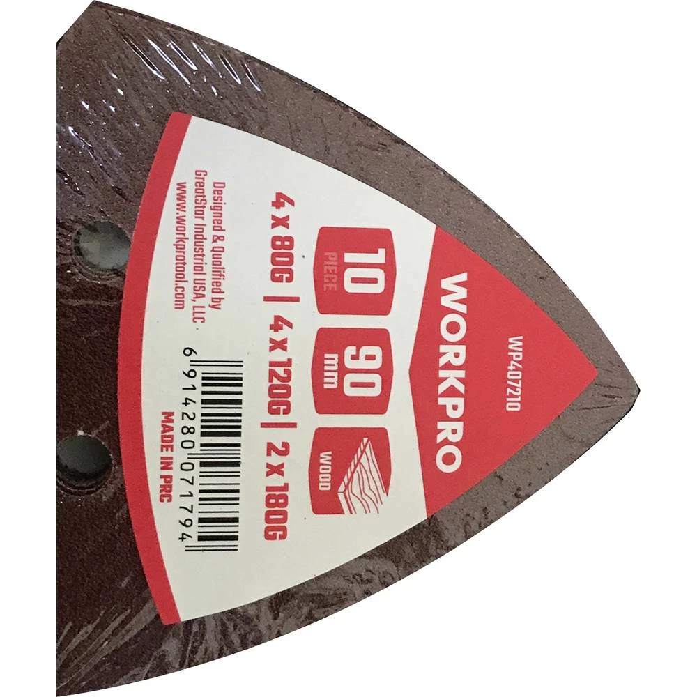WorkPro WP407210 brusni papir (D x Š) 90 mm x 90 mm 10 kom. slika