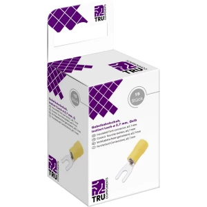 TRU COMPONENTS T2010C308 viljuškasta kabelska stopica  4.0 mm² 6.0 mm² Otvor Ø=3.7 mm izolirani dio žuta 15 St. slika