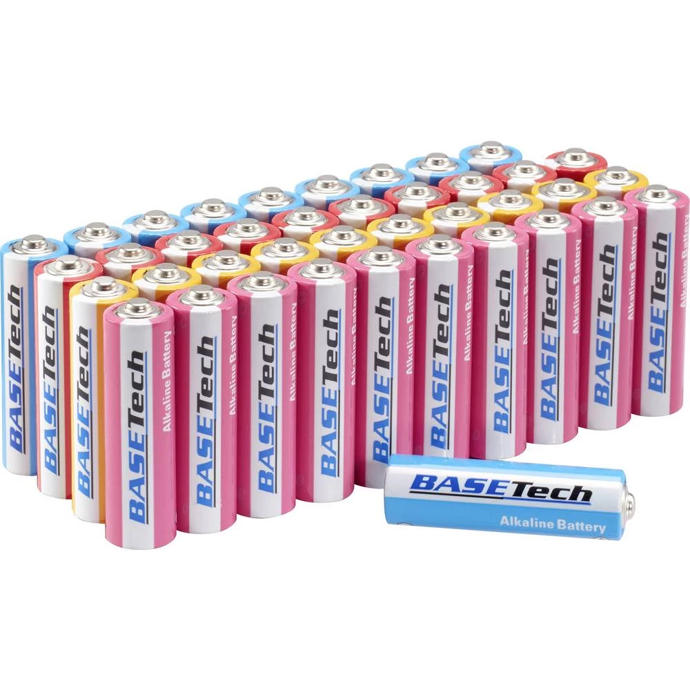 Mignon (AA) baterija Alkalno-manganov Basetech 2900 mAh 1.5 V 40 ST slika