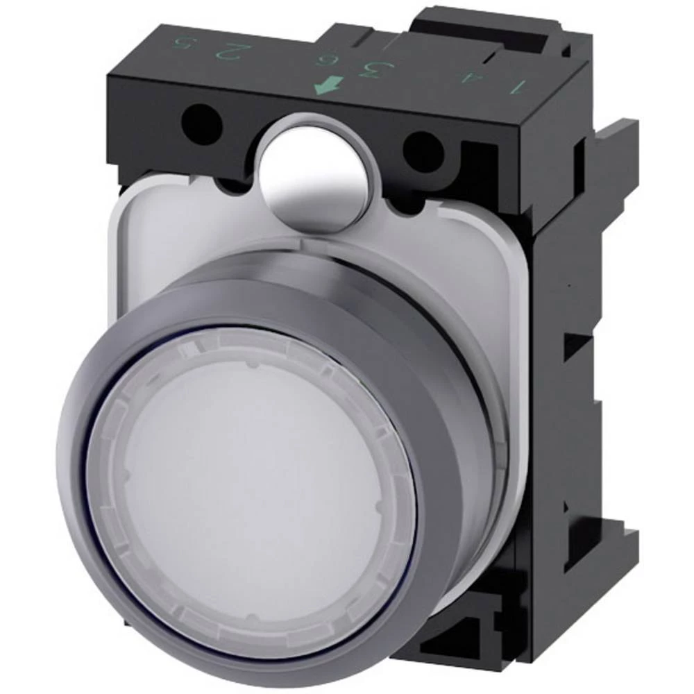 Siemens 3SU1132-0AD60-3AA0 svjetlosni signalizator prednji prsten od metala dugme pješčano-siva, bijela   10 St. slika