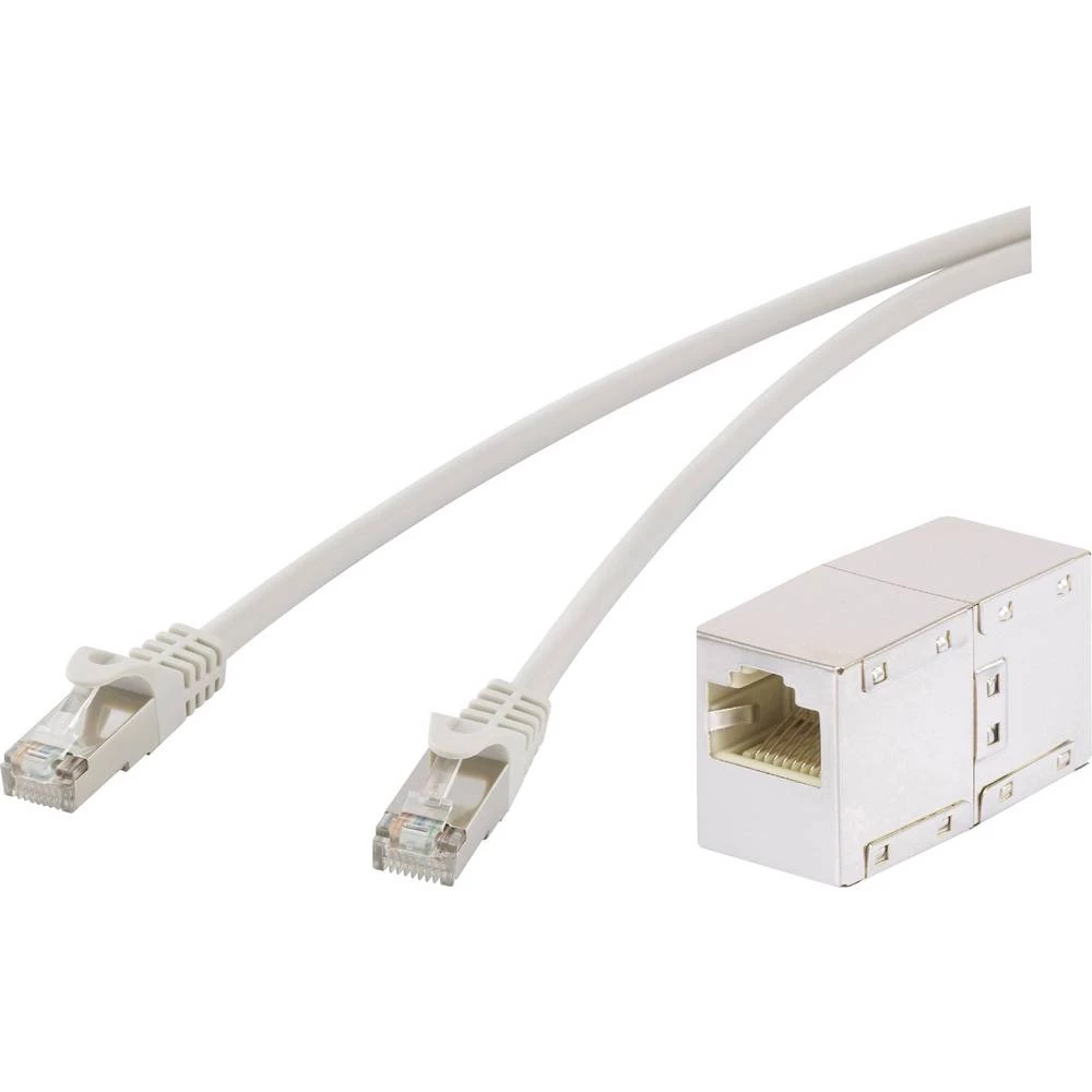 LAN (RJ45) Mreža Produžetak CAT 5e F/UTP 0.25 m Siva sa zaštitom za nosić Renkforce slika
