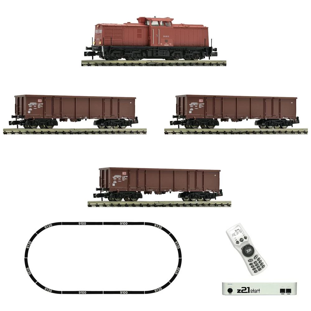 Fleischmann 5170005 N z21 start DigitalSet dizel lokomotiva BR 204 s teretnim vlakom DB AG slika