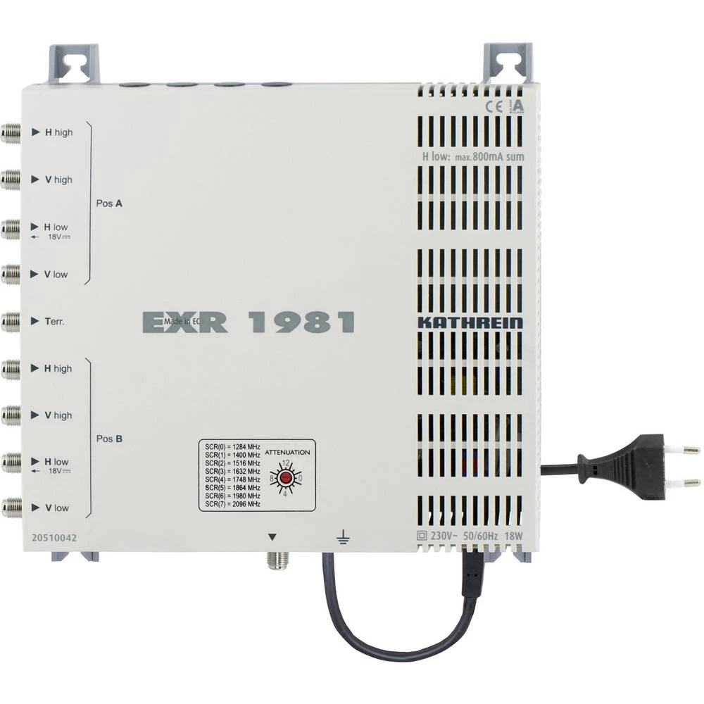 Satelitski multiprekidač kaskadni unicable Kathrein EXR 1981 Ulazi: 9 (8 Sat/1 zemaljske) Broj sudionika: 8 slika