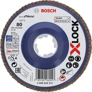 Bosch Accessories 2608619211 X-LOCK diskovni poklopac, ravna verzija, plastična potporna ploča, Ø125 mm, K80, X571, najbo slika