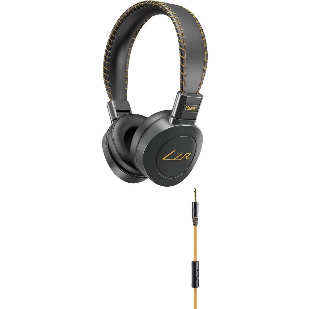 HiFi Naglavne slušalice Magnat LZR 560 Na ušima Sklopive, Slušalice s mikrofonom Crna, Narančasta slika
