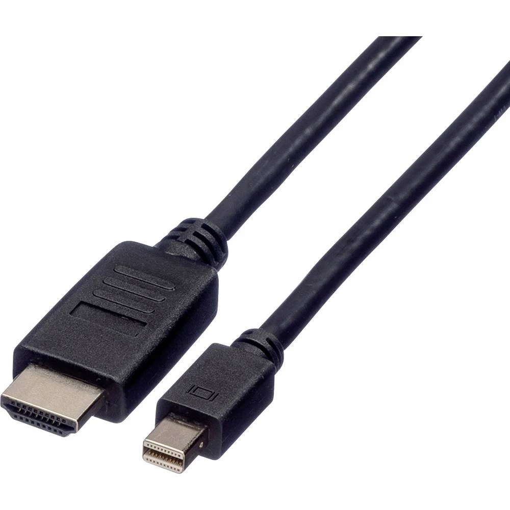 Roline DisplayPort priključni kabel 1.00 m 11.04.5790 sa zaštitom crna [1x muški konektor mini displayport - 1x muški ko slika