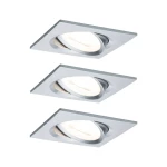 LED ugradna svjetiljka Nova osnovni set zakretni kvadrat 84x84mm 50° GU10 3x6.5W 230V 2700K aluminij rotiran Paulmann 93438  ugrađeno svjetlo 3-dijelni komplet    19.5 W aluminij (okrečen)