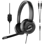 SpeedLink METIS On Ear Headset žičani stereo crna slušalice s mikrofonom, kontrola glasnoće, utišavanje mikrofona