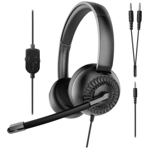 SpeedLink METIS On Ear Headset žičani stereo crna slušalice s mikrofonom, kontrola glasnoće, utišavanje mikrofona slika