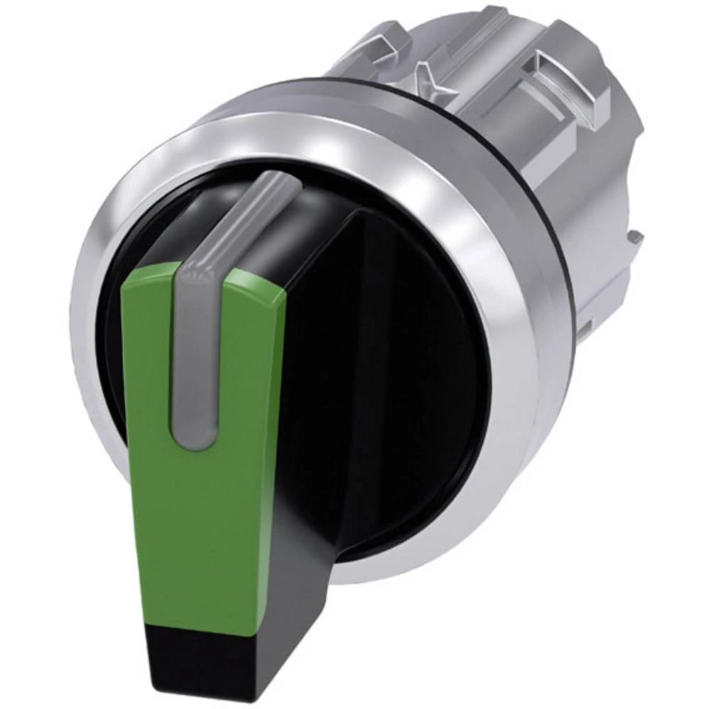 Siemens 3SU1052-2BP40-0AA0 preklopni prekidač prednji prsten od metala, visok sjaj, osvjetljen geg srebrna, zelena, crna 2 x 45 °  1 St. slika