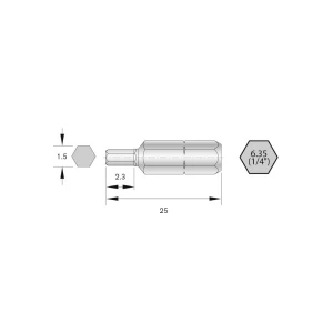 Bernstein Tools for Electronics 6-HX15-25 bit komplet HRC čelik visoko legirani C 6.3 6 St. slika