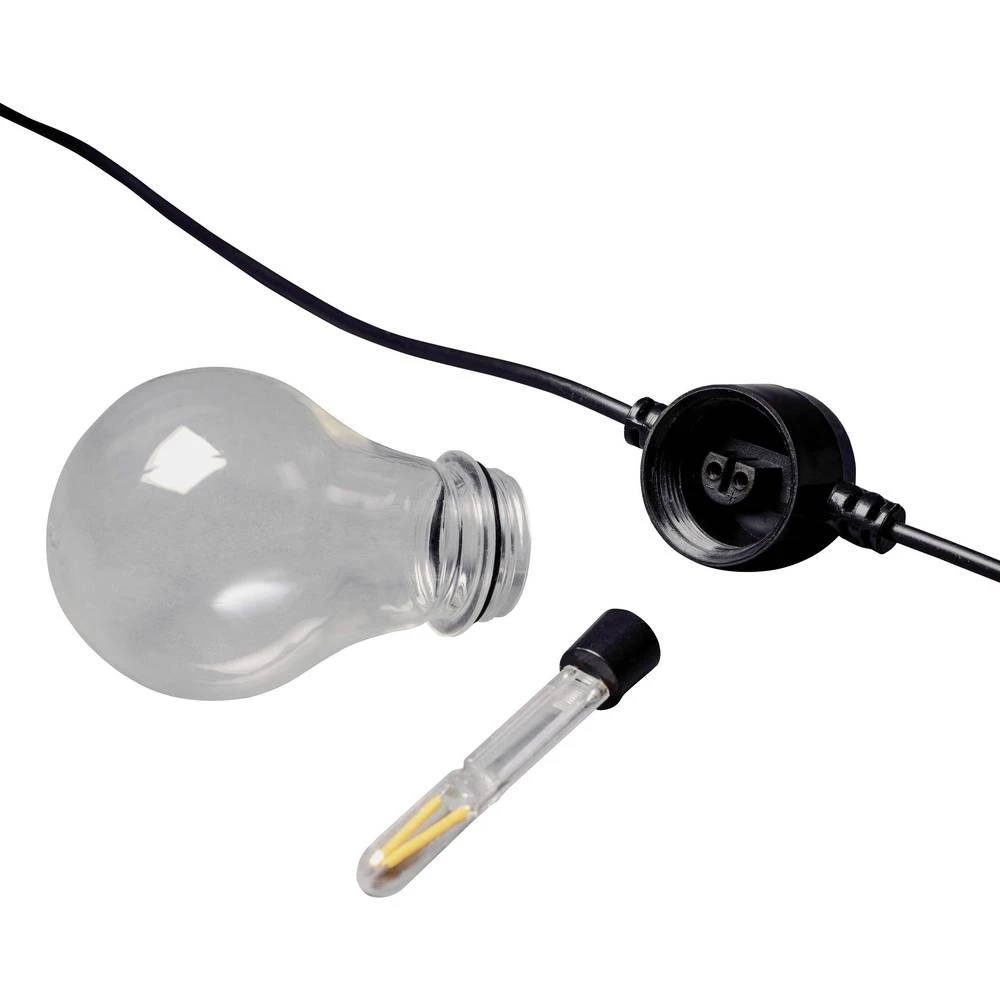 Konstsmide 2391-800 Svjetlosni lanac za tulume Vani ATT.CALC.EEK: LED strujni pogon LED Jantarna boja Osvjetljena duljina: 4.5 m slika