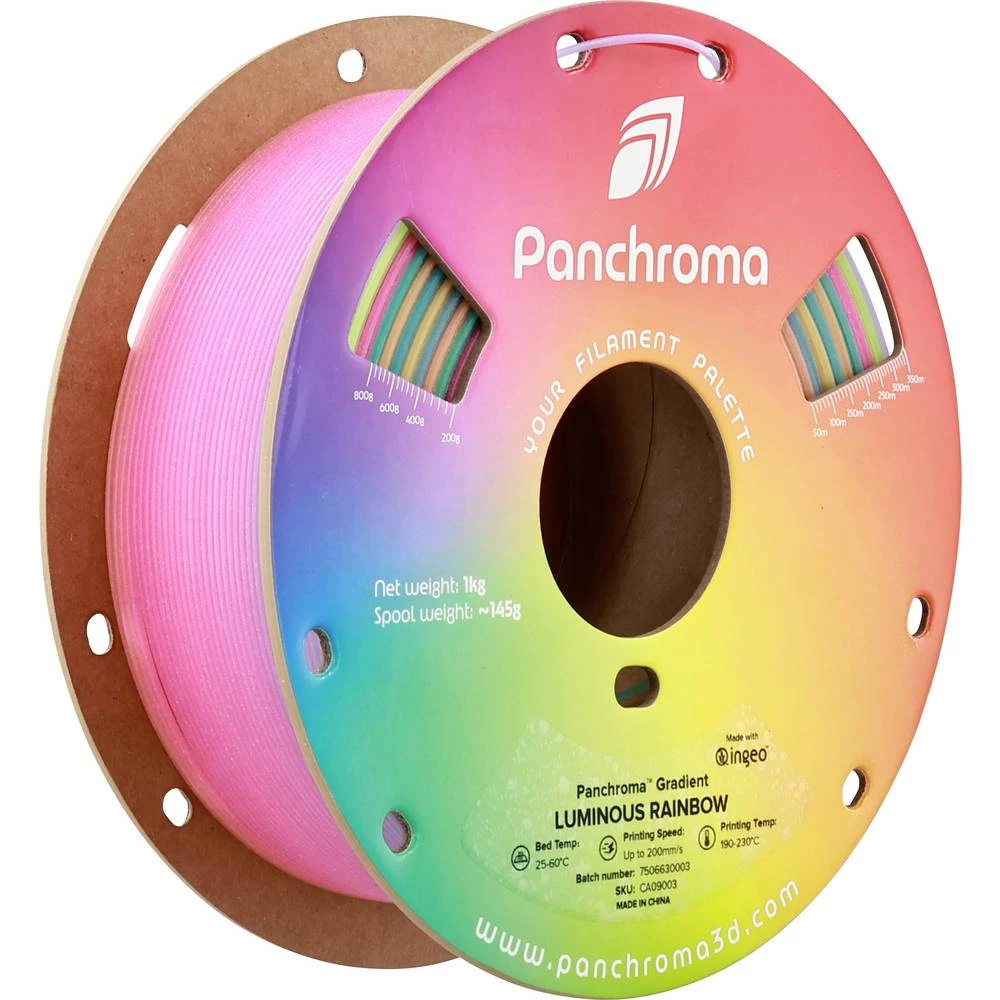 Polymaker CA09003 Panchroma™ Luminous Rainbow (nighcore magic filament) 3D pisač filament naknadno svjetleći, višebojni slika