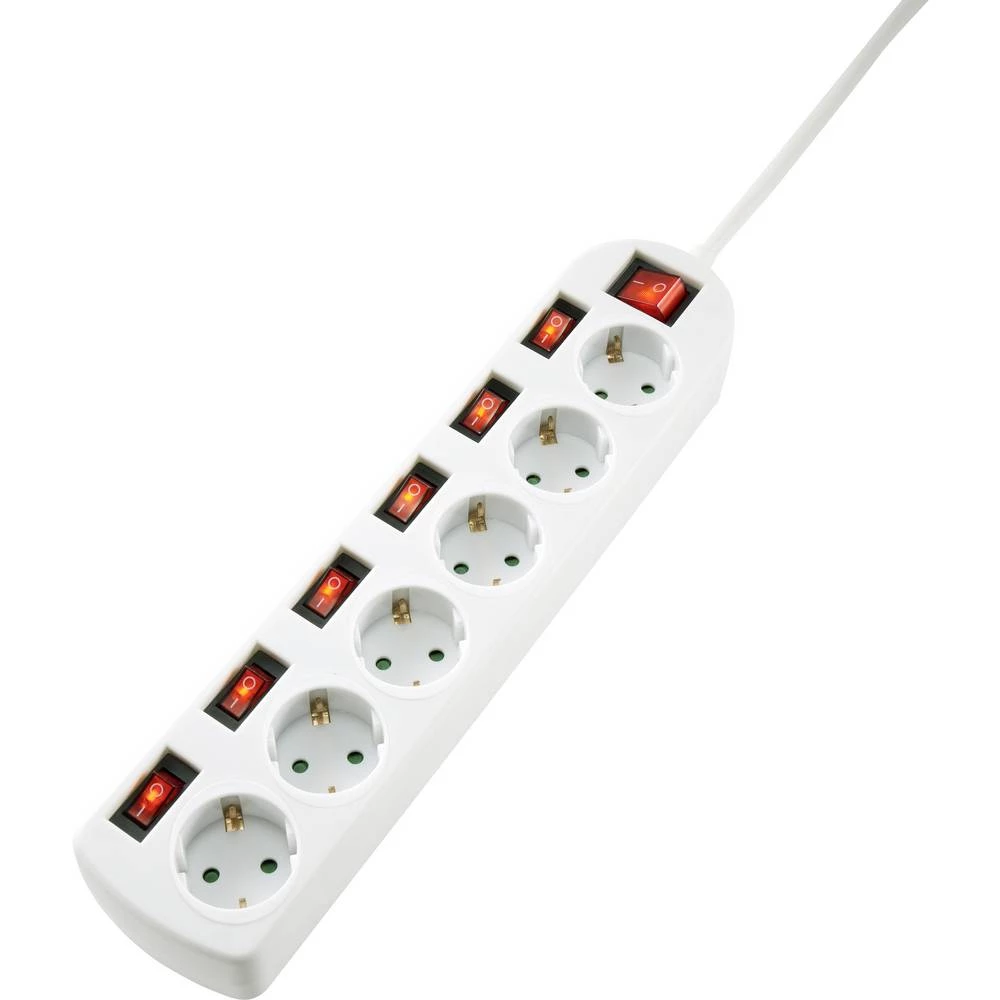 Sygonix SY-4535070 razdjelna letva s prekidačem  bijela utičnica 1 St. slika