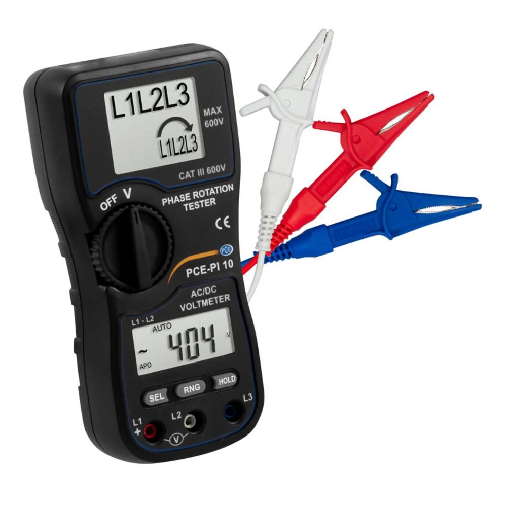 PCE Instruments PCE-PI 10 tester rotirajućeg polja CAT III 600 V LCD slika