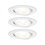 LED ugradna svjetiljka 3-Step-Dim Nova osnovni set zakretna okrugla 84mm 50° GU10 3x6,5W 230V 2700K mat bijela Paulmann 93467  ugrađeno svjetlo 3-dijelni komplet  LED GU10 19.5 W mat-bijela