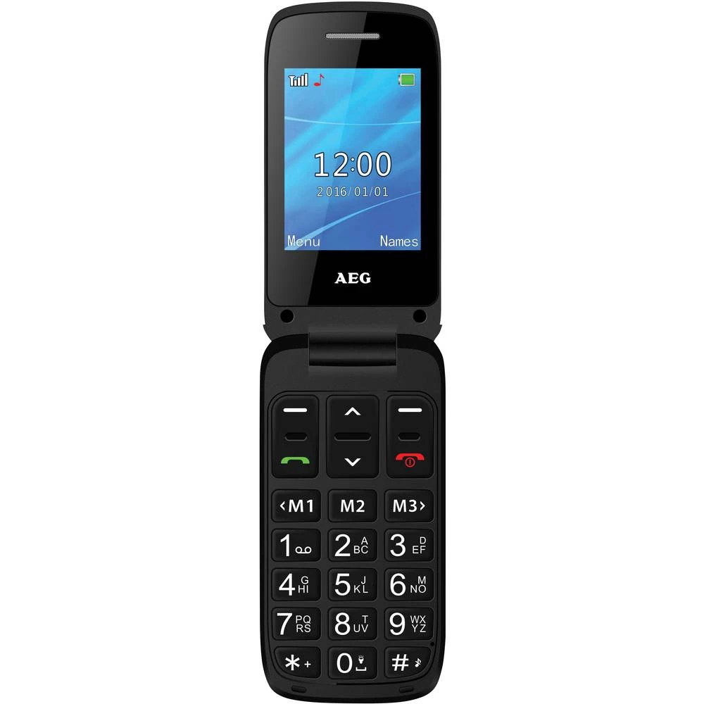 AEG SM420 Senior preklopni telefon SOS ključ Crna slika