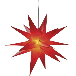 LED božićna zvijezda S timerom Toplo-bijela LED HGD CAS5161 Crvena slika