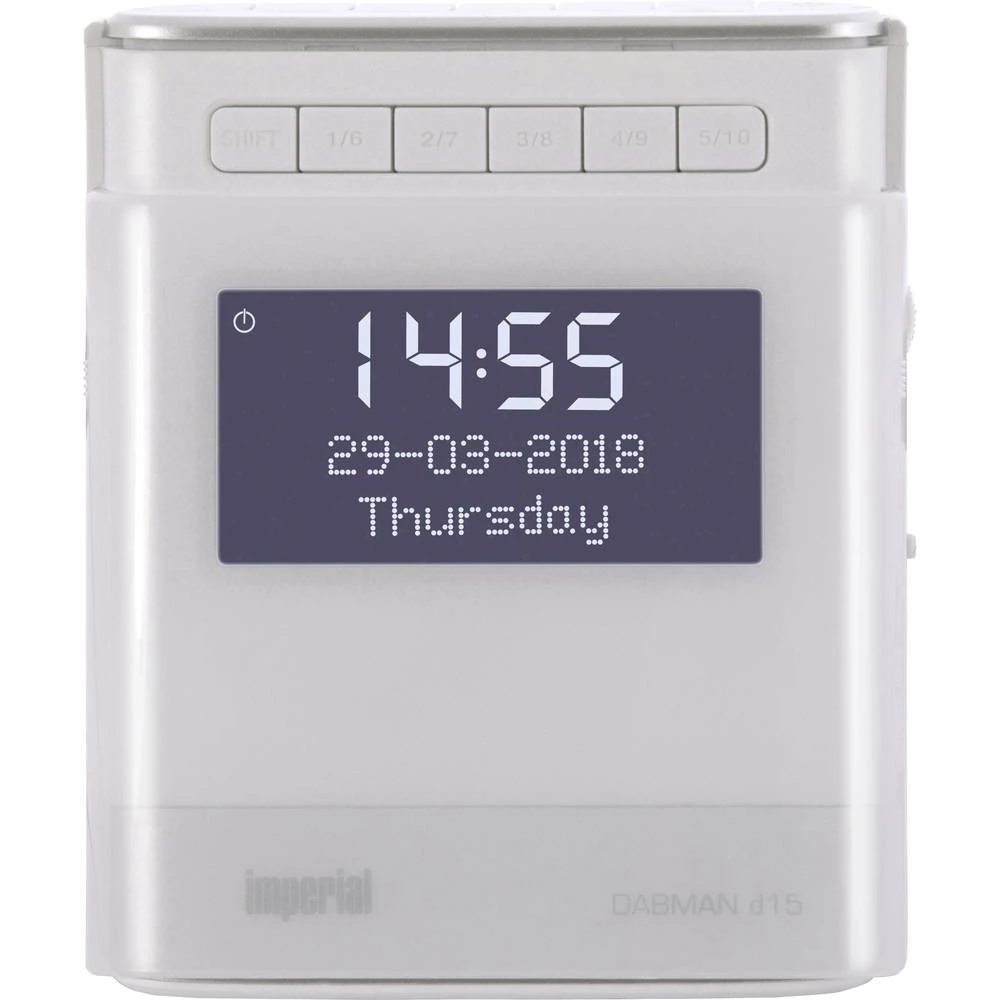 DAB+ (1012) Radio budilica Imperial DABMAN d15 AUX, UKW, USB Funkcija punjenja baterije Bijela slika