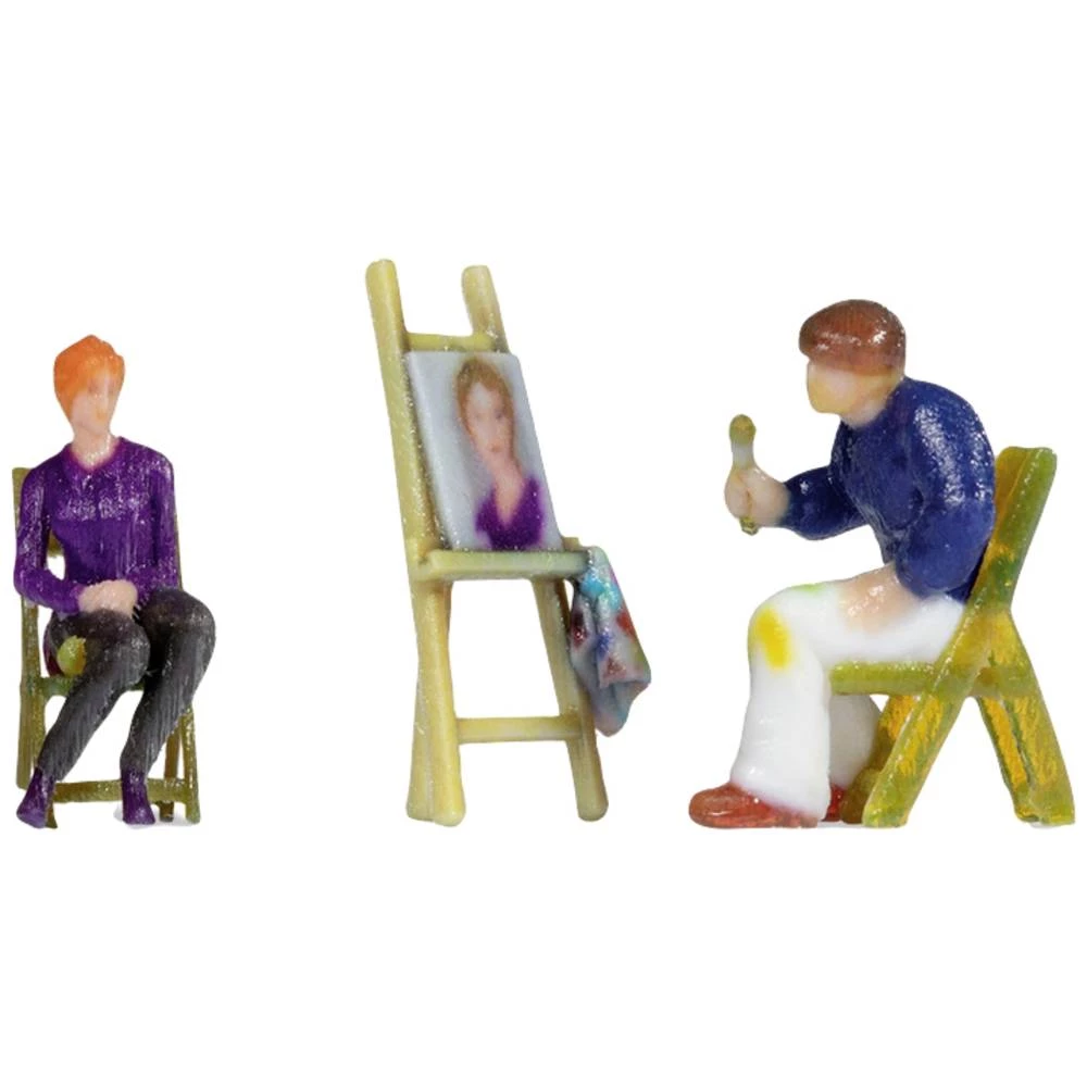 NOCH  h0    Slikar s modelom i štafelajem  obojen, sjedeći slika