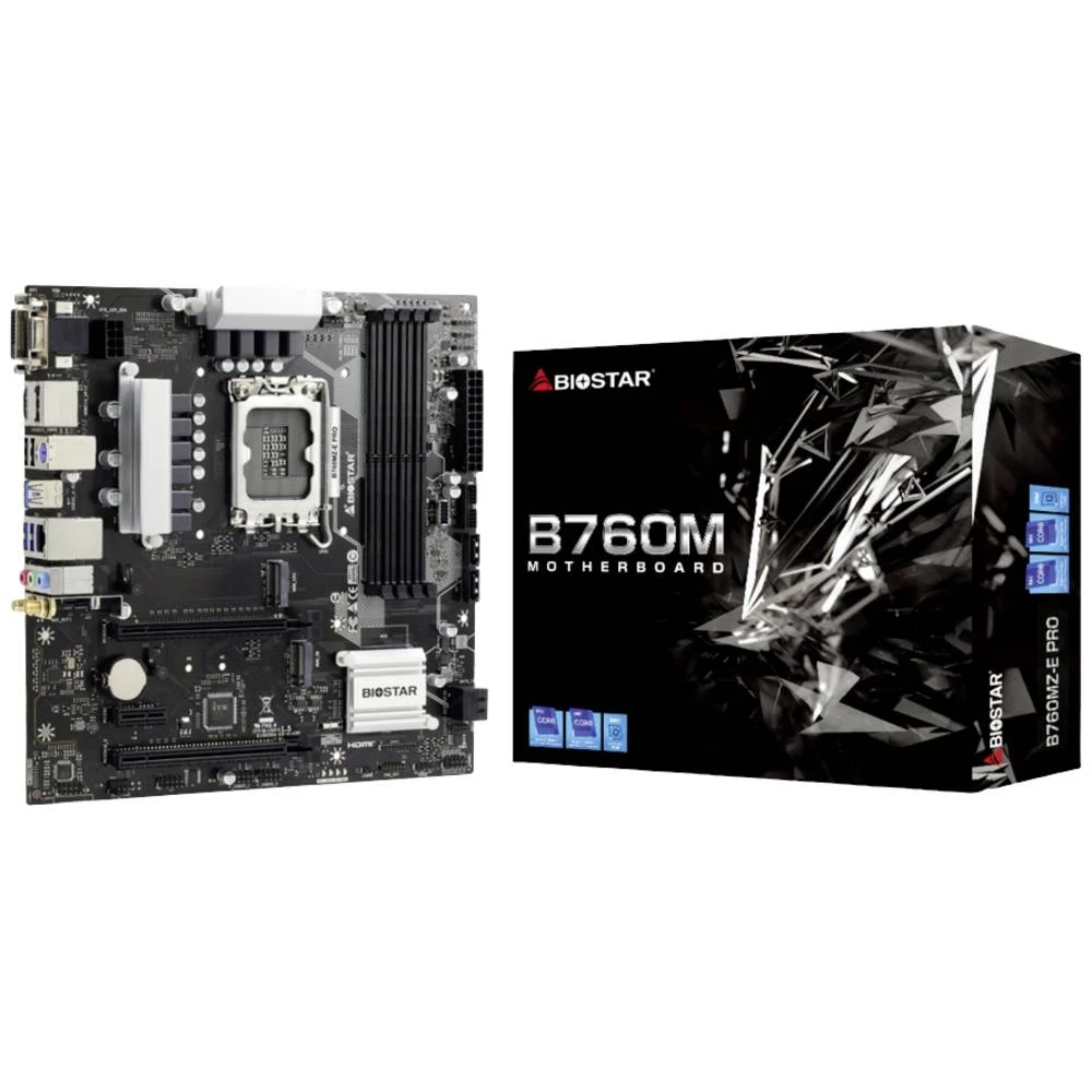 BioStar B760MZ-E Pro matična ploča Baza Intel® 1700 Faktor oblika (detalji) Micro-ATX Set čipova matične ploče Intel® B7 slika